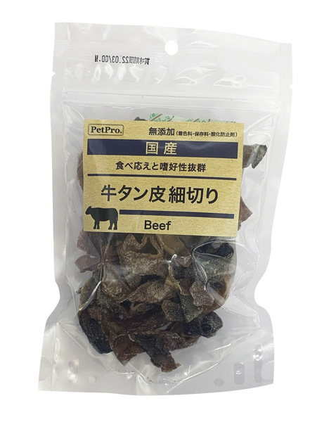 [ペットプロジャパン] 国産おやつ 無添加牛タン皮細切り 50g