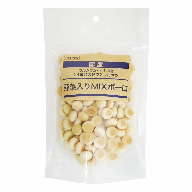 ［ペットプロジャパン］ペットプロ 国産おやつ 野菜入りMIXボーロ 80g