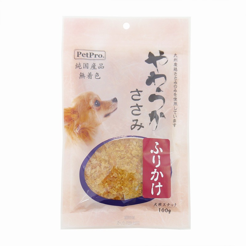 ［ペットプロジャパン］ペットプロ 純国産やわらかささみふりかけ 100g【6月特価】