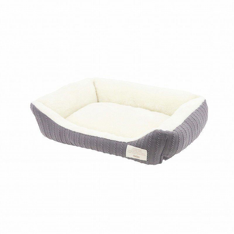 【アウトレット】［ペットプロジャパン］Homey ニットリバーシブルスクエアベッド S グレー