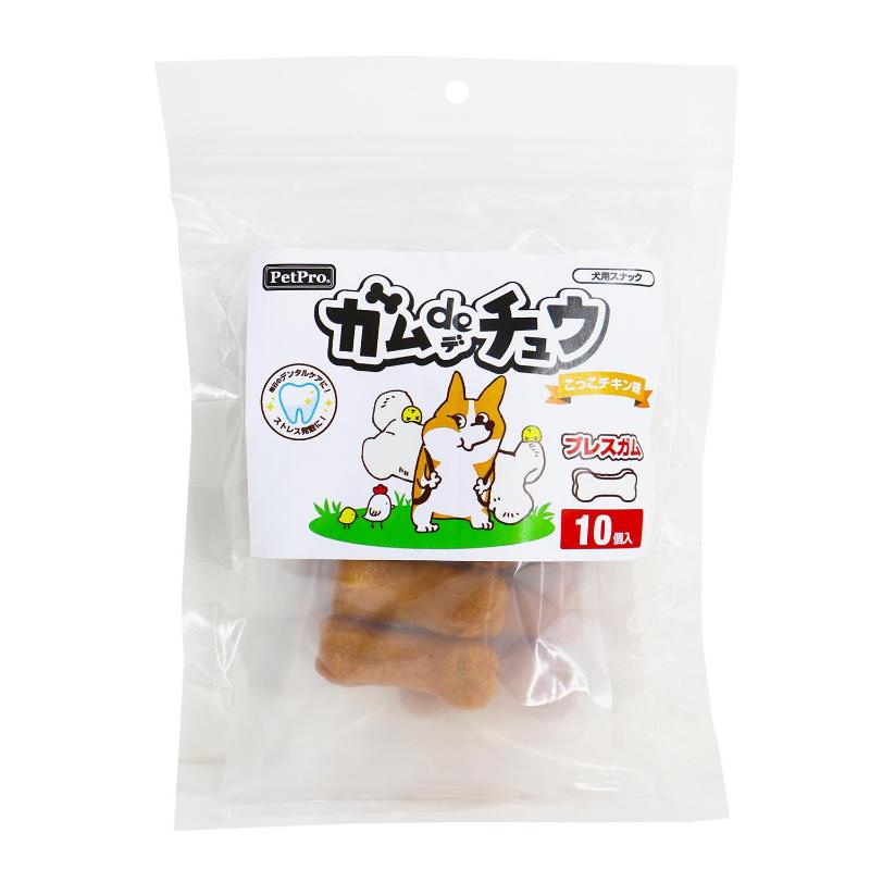 ［ペットプロジャパン］ペットプロ ガムdeチュウ こっこチキン味 プレスガム 10個入