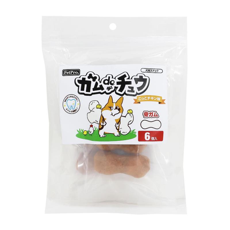 ［ペットプロジャパン］ペットプロ ガムdeチュウ こっこチキン味 骨ガム 6個入