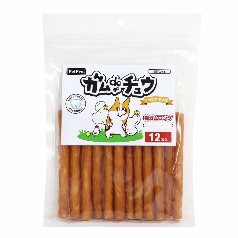 ［ペットプロジャパン］ペットプロ ガムdeチュウ こっこチキン味 棒ガムロング 12本入