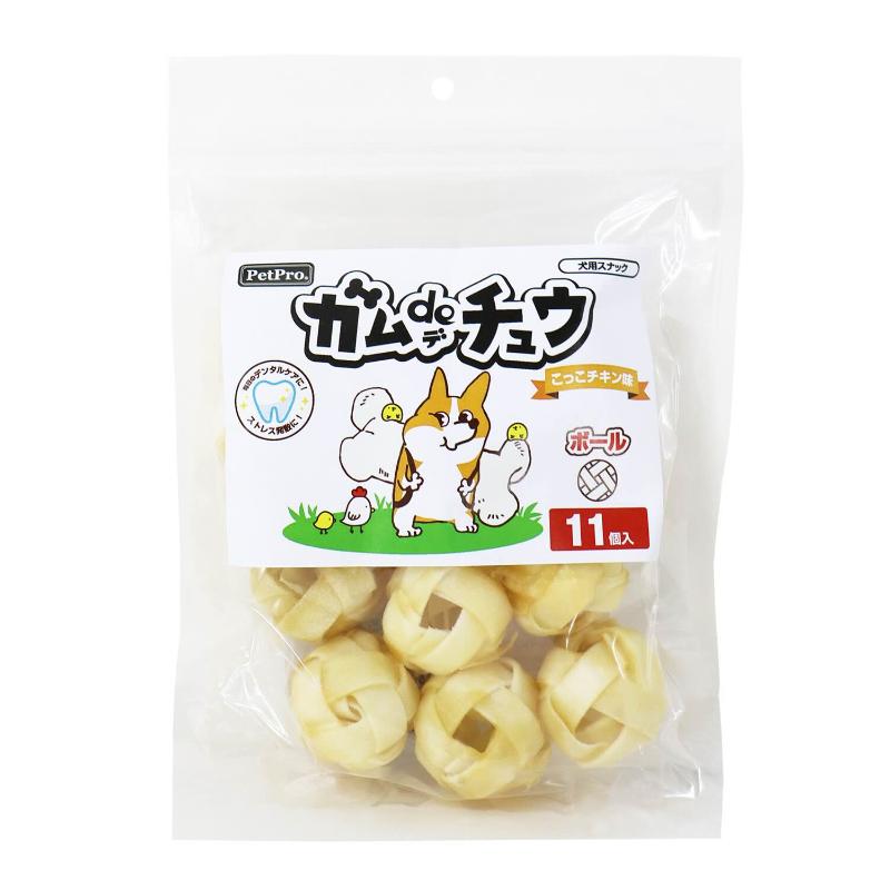 ［ペットプロジャパン］ペットプロ ガムdeチュウ こっこチキン味 ボール 11個入