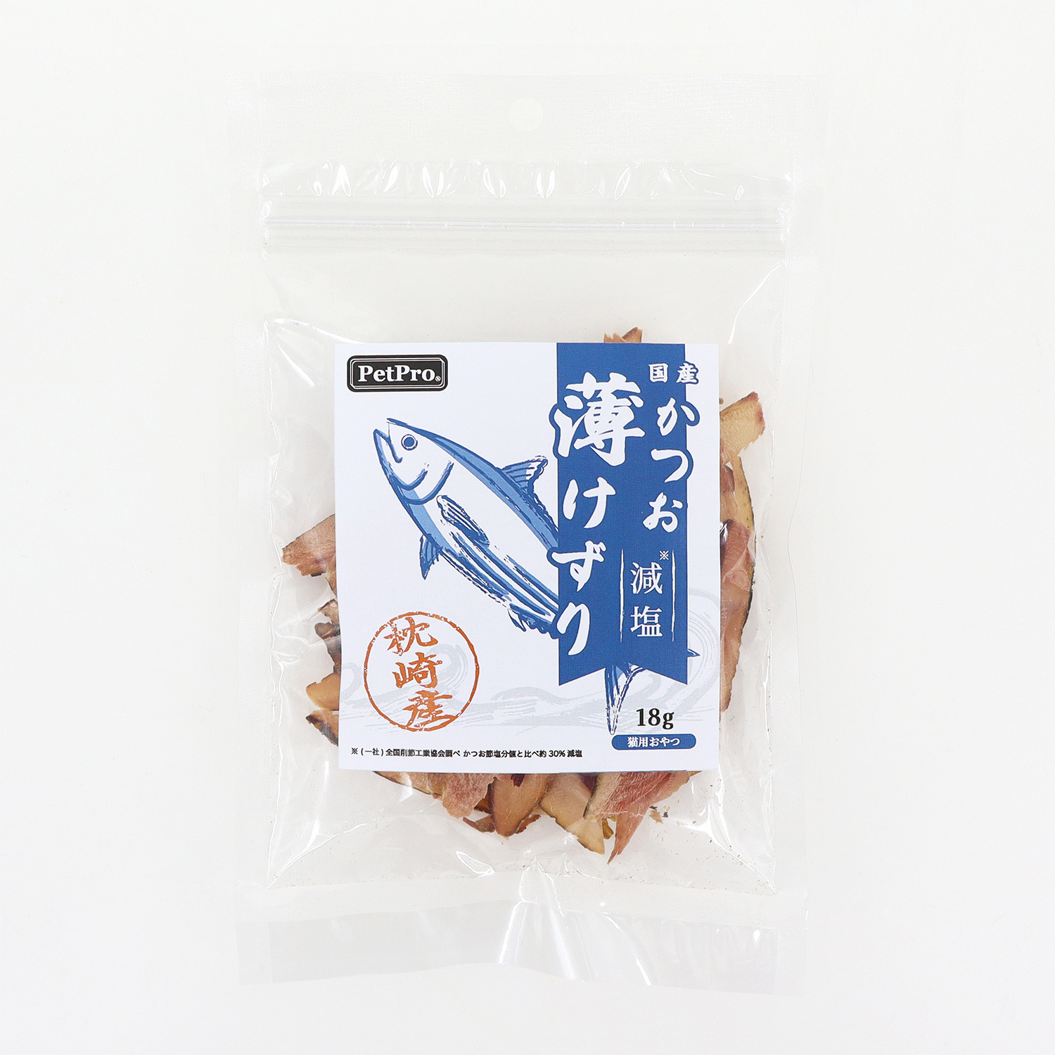 ［ペットプロジャパン］ペットプロ 減塩かつお薄けずり 18g　【5月特価】
