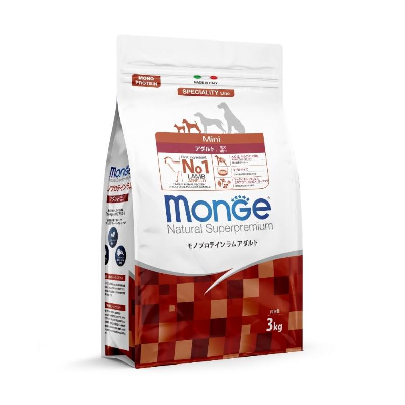 ［ATSU.Trading］Monge モノプロテイン ラム アダルト 3kg ＜販売登録承認制＞