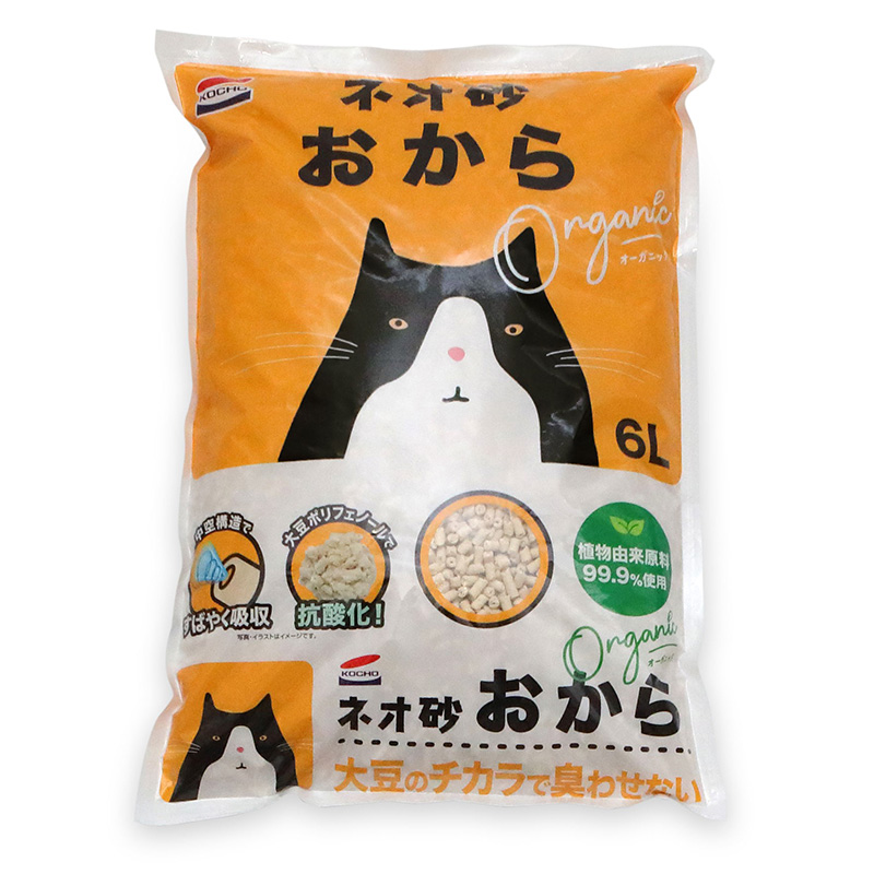 [コーチョー(直送)] ネオ砂 おから オーガニック 6L ※メーカー直送 ※発注単位・最低発注数量(混載11ケース以上)にご注意下さい