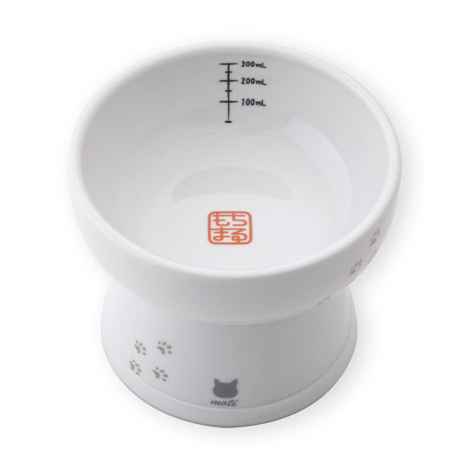 【アウトレット】[猫壱]ハッピーダイニング 猫用 脚付ウォーターボウル ハイタイプ もち様Ver