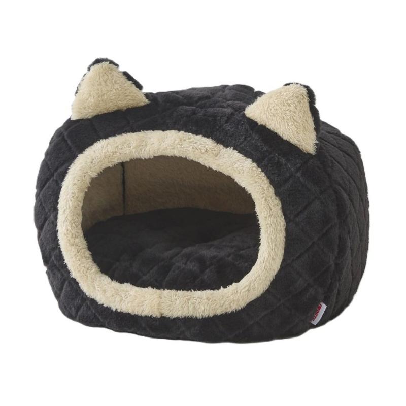 ［ボンビアルコン］もふもふキャットハウス キルトブラック