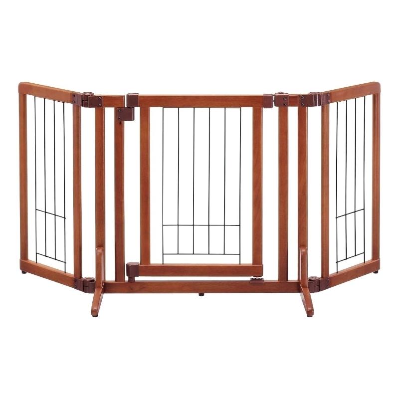 ［リッチェル］ペット用 木製おくだけドア付ゲート S ブラウン