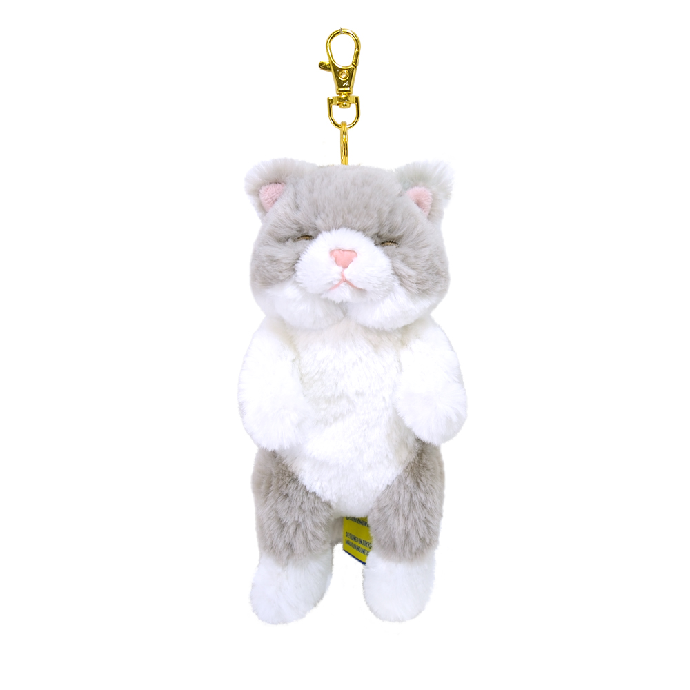 ［サンレモン］ひざねこ すやすや キーチェーン GY