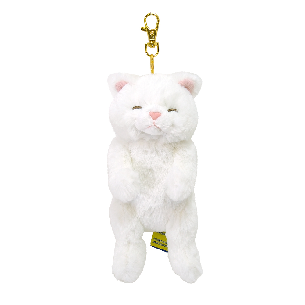 ［サンレモン］ひざねこ すやすや キーチェーン ペルシャ WH