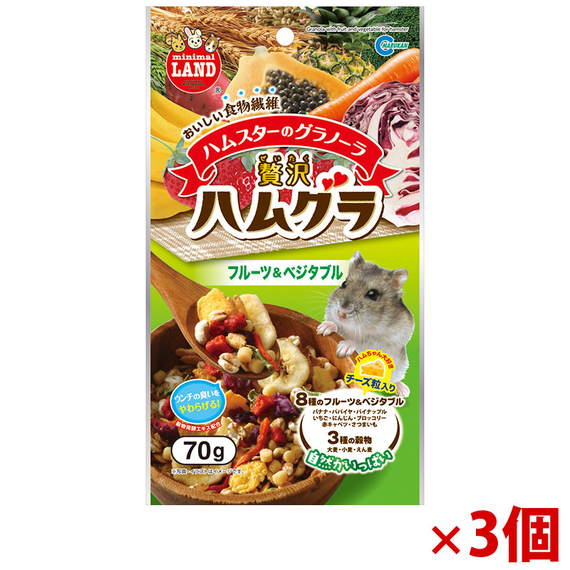 【アウトレット】[マルカン]贅沢ハムグラ フルーツ&ベジタブル 70g×3個