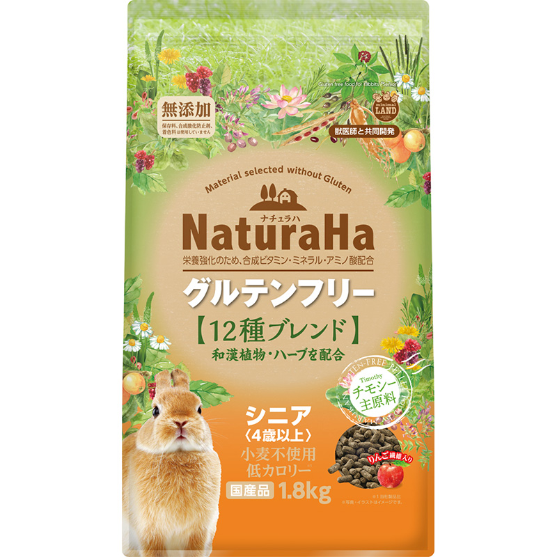 ［マルカン］ナチュラハ グルテンフリー 12種ブレンド ラビット シニア お徳用 1.8kg