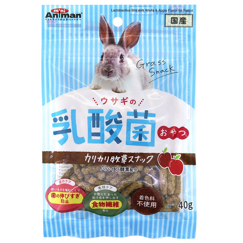 [ドギーマンハヤシ] ウサギの乳酸菌おやつ カリカリ牧草スナック 40g　【メーカーフェア】