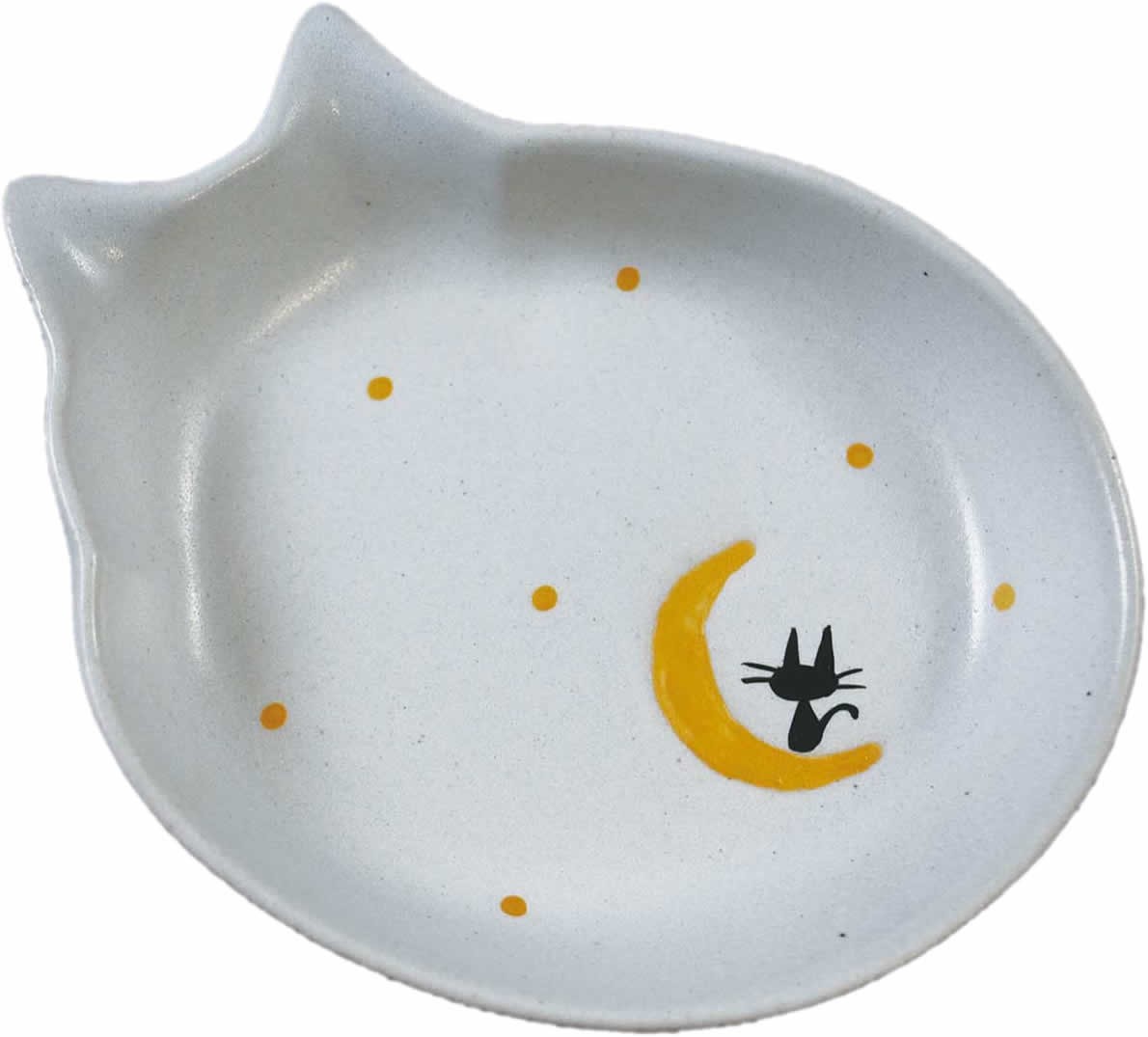 ［貝沼産業(直送)］瀬戸焼 猫用食器 猫の耳 三日月 ※発注単位・最低ご購入金額にご注意下さい