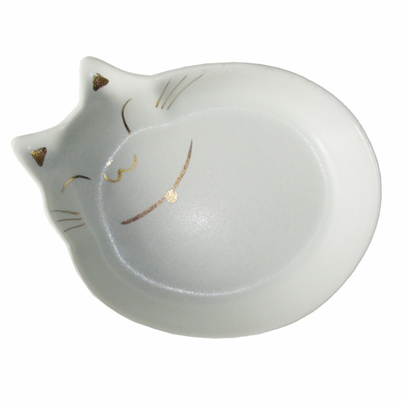 ［貝沼産業(直送)］瀬戸焼 猫用食器 猫の耳 白 ※発注単位・最低ご購入金額にご注意下さい