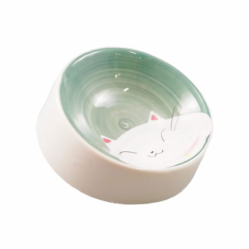 ［貝沼産業(直送)］瀬戸焼 猫用食器 猫の耳 Mタイプ 青 ※発注単位・最低ご購入金額にご注意下さい