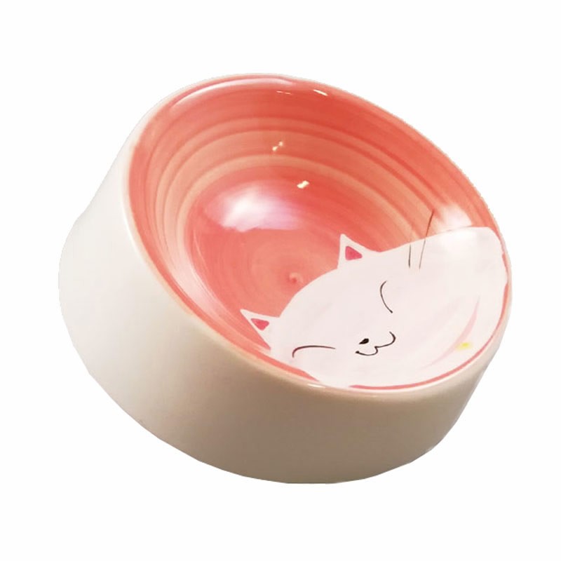 ［貝沼産業(直送)］瀬戸焼 猫用食器 猫の耳 Mタイプ 赤 ※発注単位・最低ご購入金額にご注意下さい