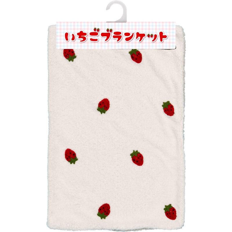 ［貝沼産業(直送)］いちごブランケットSホワイト【決算セール】