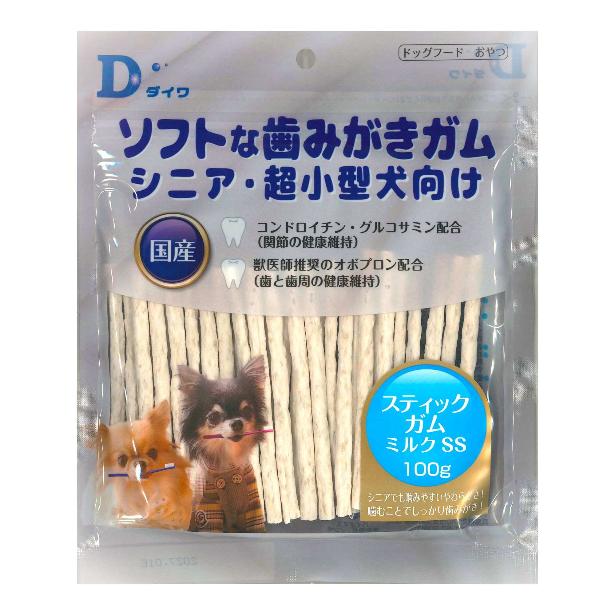 ［ダイワ］ソフトな歯みがきガム スティックガム ミルク SS100g