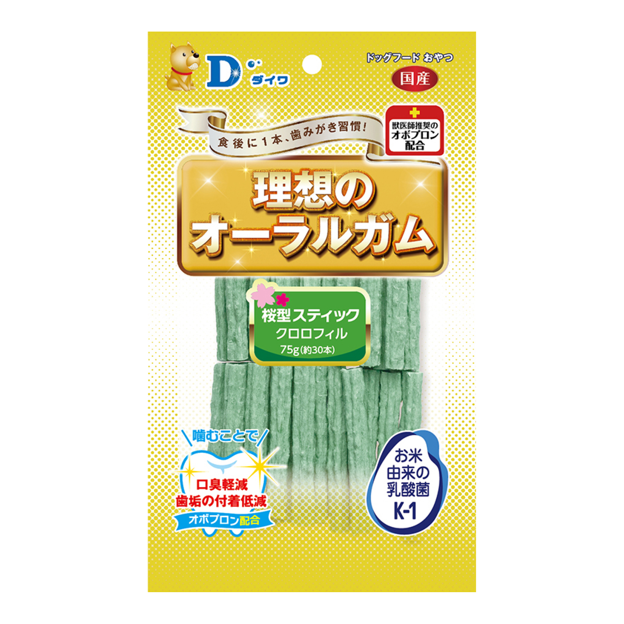 ［ダイワ］理想のオーラルガム 桜型スティック クロロフィル75g