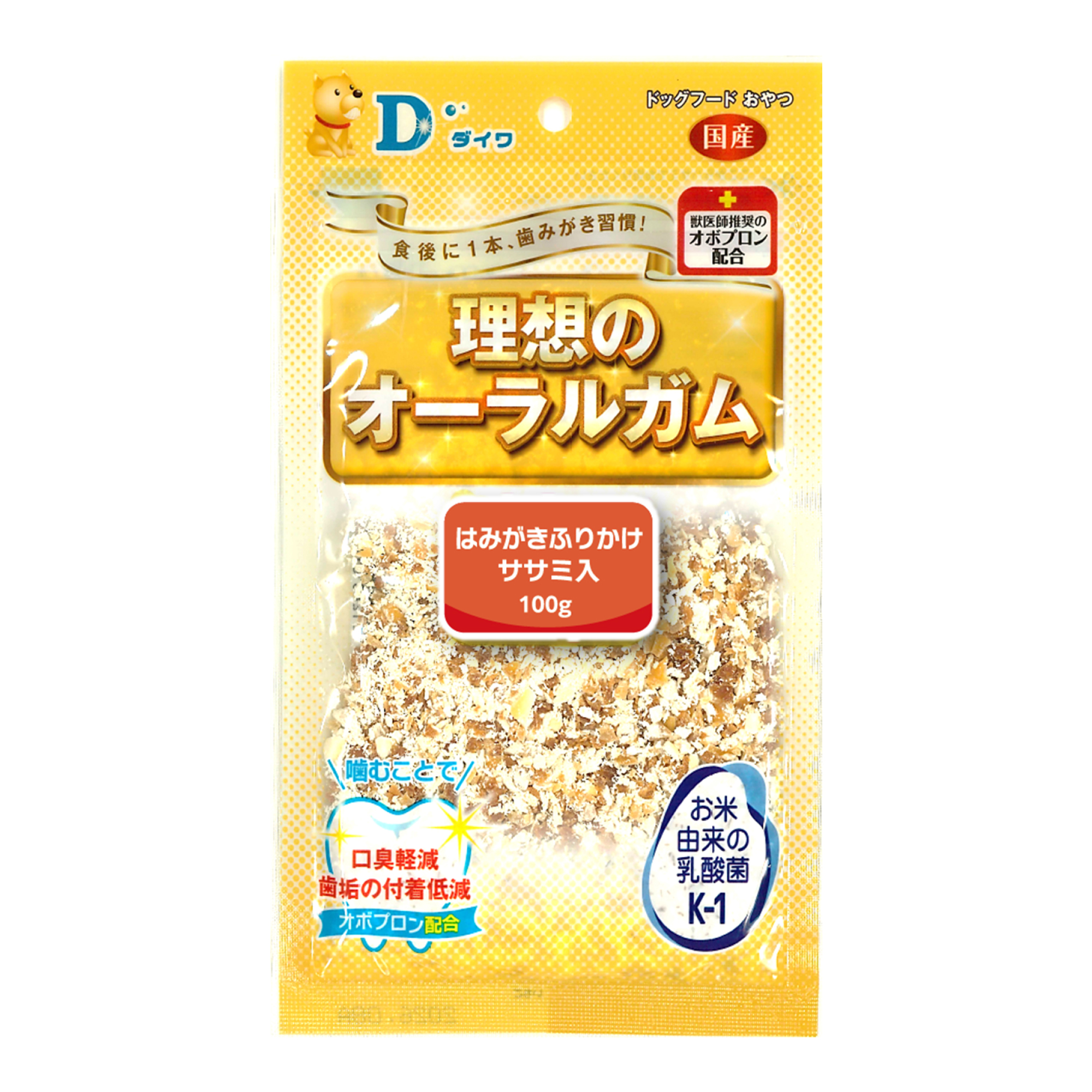 ［ダイワ］理想のオーラルガム はみがきふりかけ ささみ入100g