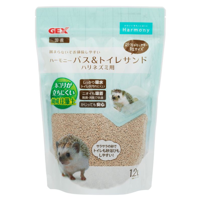 ［ジェックス］ハーモニーバス＆トイレサンド ハリネズミ用 1.2L