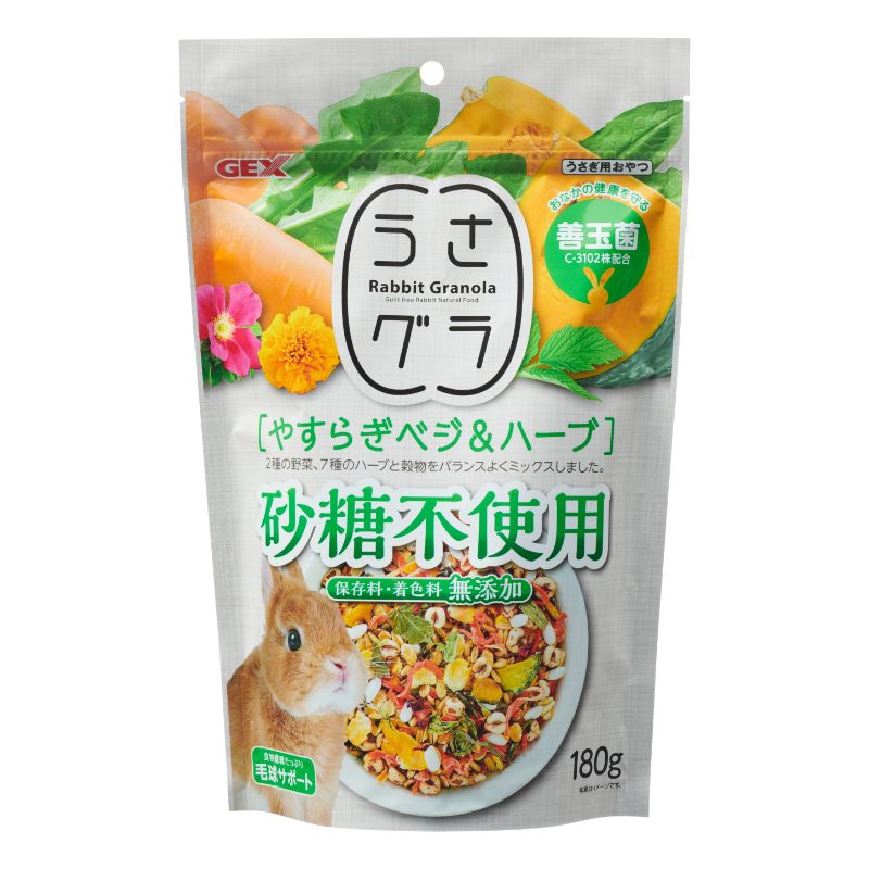 ［ジェックス］うさグラ やすらぎベジ＆ハーブ 180g