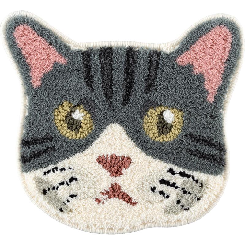 ［スミノエ(直送)］ネコカオマット 35×38cm サバシロ ※メーカー直送 ※発注単位・最低発注数量(1ケース以上)にご注意下さい