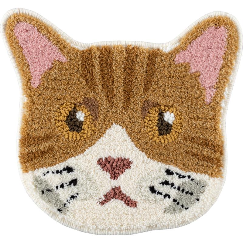 ［スミノエ(直送)］ネコカオマット 35×38cm チャシロ ※メーカー直送 ※発注単位・最低発注数量(1ケース以上)にご注意下さい