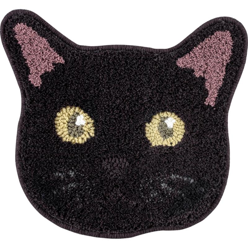 ［スミノエ(直送)］ネコカオマット 35×38cm クロ ※メーカー直送 ※発注単位・最低発注数量(1ケース以上)にご注意下さい