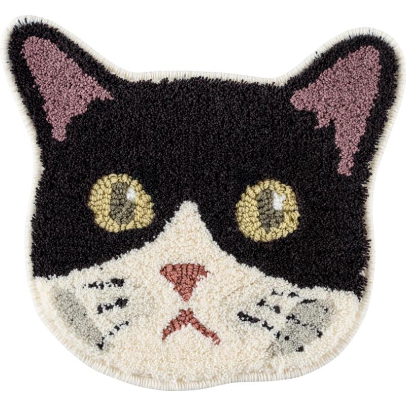 ［スミノエ(直送)］ネコカオマット 35×38cm ハチワレ ※メーカー直送 ※発注単位・最低発注数量(1ケース以上)にご注意下さい