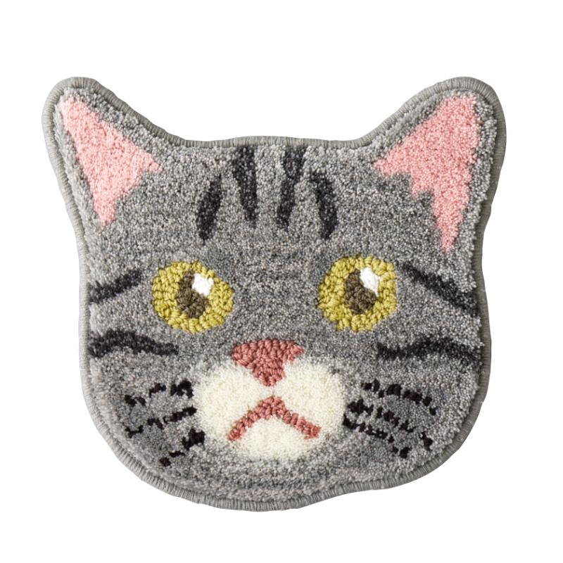 ［スミノエ(直送)］ネコカオマット 35×38cm サバトラ ※メーカー直送 ※発注単位・最低発注数量(1ケース以上)にご注意下さい