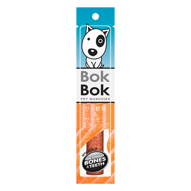 [ルークラン(直送)] BOKBOK ジャイアントサメ軟骨＆サーモンスティック 1本 ※最低ご購入金額にご注意下さい
