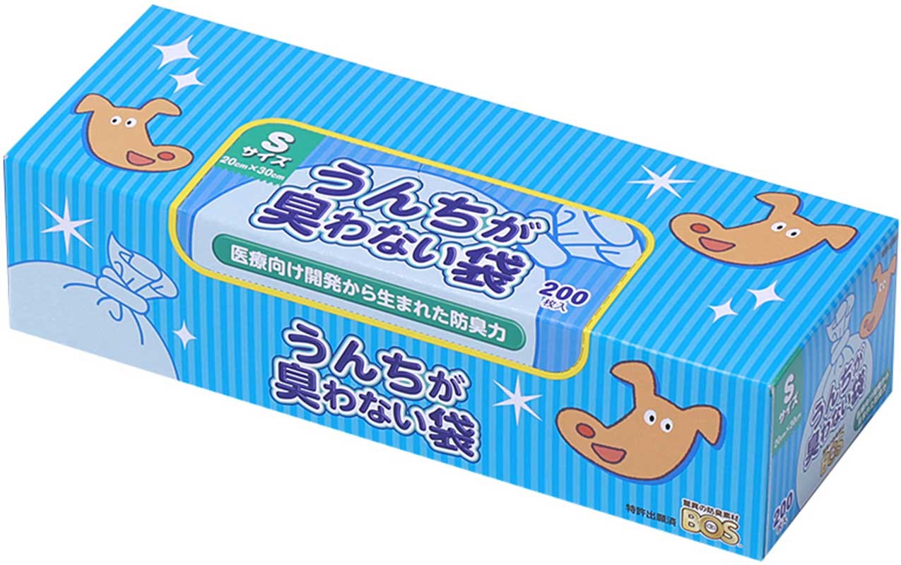 [クリロン化成(直送)] うんちが臭わない袋 BOS ペット用 箱型 Sサイズ 200枚入 ※メーカー直送 ※発注単位・最低発注数量(混載1ケース以上)にご注意下さい