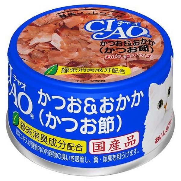 [いなばペットフード(直送)] CIAO かつお＆おかか(かつお節) 85g A-10 ※メーカー直送 ※発注単位・最低発注数量(混載50ケース以上)にご注意下さい