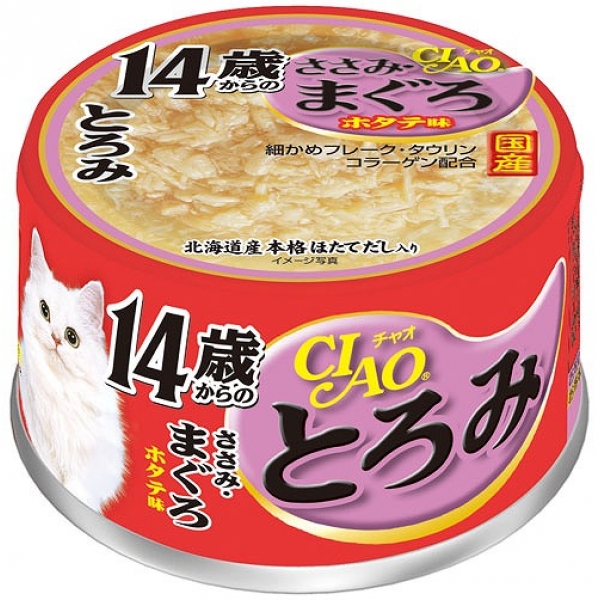 [いなばペットフード] CIAO とろみ 14歳からのささみ・まぐろ ホタテ味 80g A-54　【メーカーフェア】