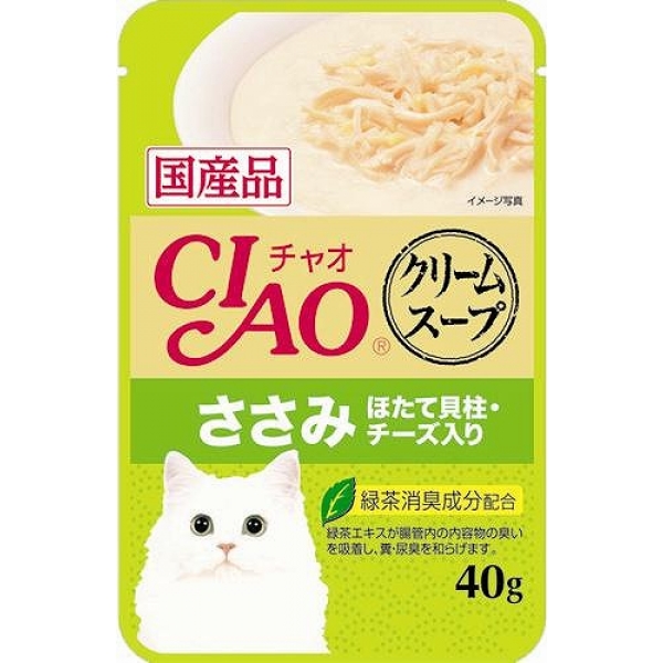 [いなばペットフード] CIAOスープ クリームスープ ささみ ほたて貝柱・チーズ入り 40g IC-214
