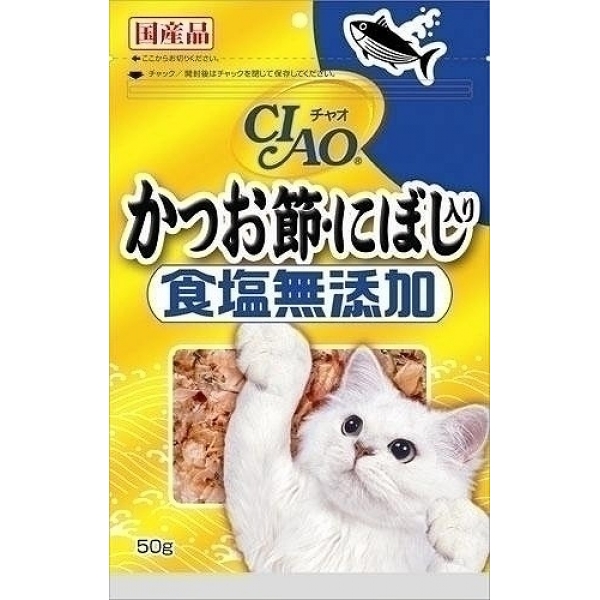 [いなばペットフード(直送)] CIAO 食塩無添加 かつお節・にぼし入り 50g CS-17 ※メーカー直送 ※発注単位・最低発注数量(混載50ケース以上)にご注意下さい