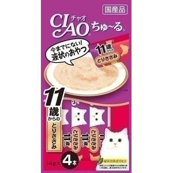 [いなばペットフード(直送)] CIAO ちゅ～る 11歳からのとりささみ 14g×4本 4SC-78 ※メーカー直送 ※発注単位・最低発注数量(混載50ケース以上)にご注意下さい