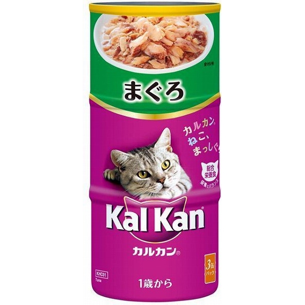 ［マース］カルカン ハンディ缶 1歳から まぐろ 160g×3P