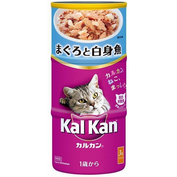 ［マース］カルカン ハンディ缶 1歳から まぐろと白身魚 160g×3P