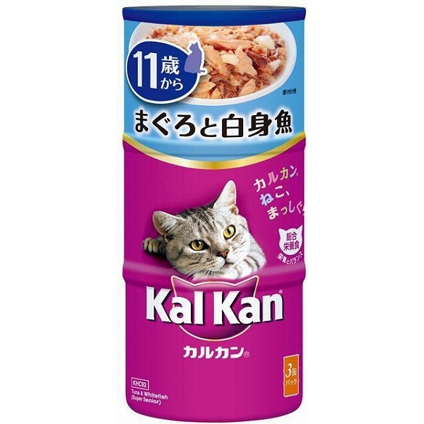 ［マース］カルカン ハンディ缶 11歳から まぐろと白身魚 160g×3P