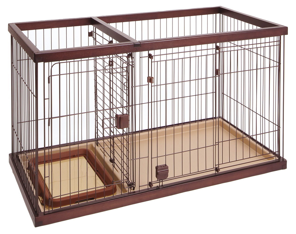 ［ペティオ］トイレのしつけが出来る ドッグルームサークル ブラウン レギュラー